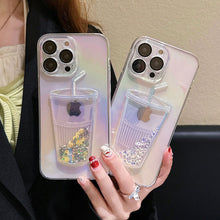 Load image into Gallery viewer, Ins Gradient Milk Tea Quicksand Cup iPhone Case - mycasety2023 Mycasety