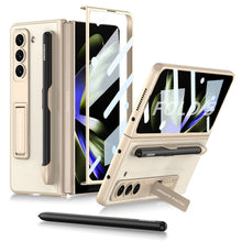 Load image into Gallery viewer, Slim Leather Samsung Galaxy Z Fold 5 Case with Front Screen Tempered Glass Protector & Pen Slot & Stylus - mycasety2023 Mycasety