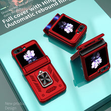 Load image into Gallery viewer, Armor Hinge Heavy Duty Full-Body Rugged Protective Case for Samsung Galaxy Z Flip4 5G With 360°Ring Magnetic Kickstand(Pre-sell) - mycasety2023 Mycasety