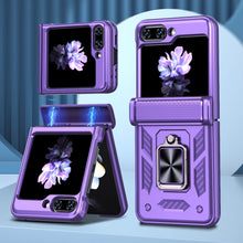 Load image into Gallery viewer, Armor Hinge Heavy Duty Full-Body Rugged Protective Case for Samsung Galaxy Z Flip4 5G With 360°Ring Magnetic Kickstand(Pre-sell) - mycasety2023 Mycasety