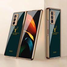 Load image into Gallery viewer, Luxury Plating Glass Case Anti-knock Protective Hard Edge Cover For Samsung Galaxy Z Fold 2 5G