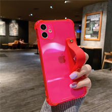 Load image into Gallery viewer, Wrist Strap Clear Phone Case For iPhone 12 11Pro Max XR XS Max 7 8 Plus X XS 11Pro SE 2020