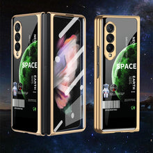 Load image into Gallery viewer, Tempered Glass Plating Case For Samsung Galaxy Z Fold 3 5G With Outer Screen Film