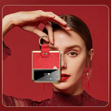 Load image into Gallery viewer, Genuine Leather Folding Phone Case For Samsung Galaxy Z Flip 5/4/3 - mycasety2023 Mycasety