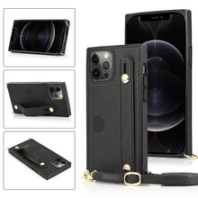 Load image into Gallery viewer, 2021 Luxury Brand Leather Stand Holder Square Case For iPhone 12 Pro Max Mini 11 XS XR 6 7 8 Plus SE 2020 Cover