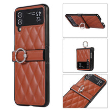 Load image into Gallery viewer, High-grade Rhombic Leather Ring Buckle For Samsung Galaxy Z Flip3/4 Case - mycasety2023 Mycasety