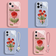 Load image into Gallery viewer, Oil Painting Tulip Liquid Glass iPhone Case - mycasety2023 Mycasety