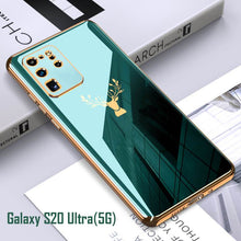 Load image into Gallery viewer, 2021 Luxury Deer Pattern Plating Anti-knock Protection Tempered Glass Case For Samsung S21 S21 Plus S21 Ultra