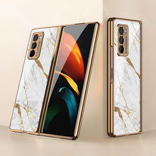 Load image into Gallery viewer, Luxury Plating Glass Case Anti-knock Protective Hard Edge Cover For Samsung Galaxy Z Fold 2 5G