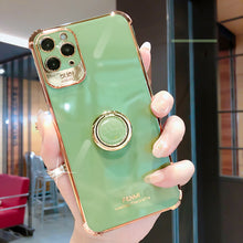 Load image into Gallery viewer, Luxury Electroplated Gold Plating Glitter Case with Ring Holder For iPhone 13 12 11 Pro Max Mini XS XR