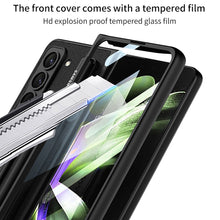 Load image into Gallery viewer, Samsung Galaxy Z Fold 5 Case with Front Screen Tempered Glass Protector & Pen Slot & Stylus - mycasety2023 Mycasety