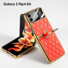 Load image into Gallery viewer, Luxury Leather Electroplating Diamond Protective Cover For Samsung Galaxy Z Flip4 Flip3 5G
