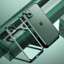 Load image into Gallery viewer, Luxury Square Frame Plating Clear Phone Case For iPhone 13 12 11 Pro Max Mini X XR XS 7 8 Plus SE 2020
