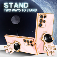 Load image into Gallery viewer, Electroplated Astronaut Stand Cute 6D Spaceman Pattern Phone Case For Samsung Galaxy S23 S22 S21 Ultra Plus Case - {{ shop_name}} varyfun