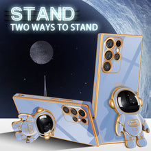 Load image into Gallery viewer, Electroplated Astronaut Stand Cute 6D Spaceman Pattern Phone Case For Samsung Galaxy S23 S22 S21 Ultra Plus Case - {{ shop_name}} varyfun