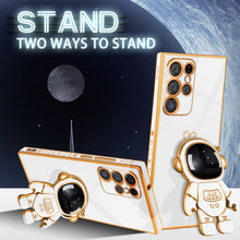 Load image into Gallery viewer, Electroplated Astronaut Stand Cute 6D Spaceman Pattern Phone Case For Samsung Galaxy S23 S22 S21 Ultra Plus Case - {{ shop_name}} varyfun