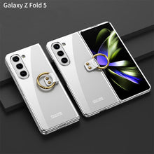Load image into Gallery viewer, Electroplated Phantom Galaxy Z Fold 5 Case with Front Screen Tempered Glass Protector & Ring - mycasety2023 Mycasety
