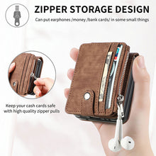 Load image into Gallery viewer, Wallet Case For Samsung Galaxy Z Flip4 Flip3 with Detachable Card Slot Kickstand Zipper - GiftJupiter