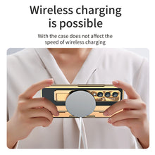 Load image into Gallery viewer, Hinge Folding Leather Magnetic Bracket Shell Electroplated Case For Samsung Galaxy Z Fold4 Fold3 5G Support Wireless Charging