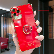 Load image into Gallery viewer, Luxury Electroplated Gold Plating Glitter Case with Ring Holder For iPhone 13 12 11 Pro Max Mini XS XR