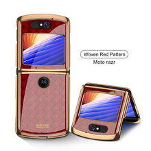 Load image into Gallery viewer, Luxury Plating Fold Case Plexiglass Pattern Shockproof Edge Cover For Motorola Moto Razr 5G
