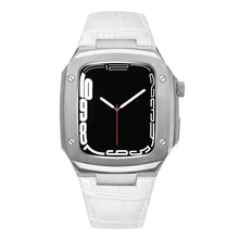 Load image into Gallery viewer, Luxury Metal Case Leather Strap For Apple Watch Series 40/41/44/45 mm - mycasety2023 Mycasety