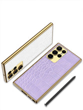 Load image into Gallery viewer, Electroplated Leather Soft Shell Samsung Galaxy S23 S23 Plus S23 Ultra Case