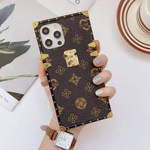 Load image into Gallery viewer, 2021 Luxury Brand Square Flower Leather Phone Case For Iphone 12 Mini 11 Pro X XR XS MAX 7 8 6S Plus Fashion Wrist Bracket Back Cover