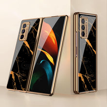 Load image into Gallery viewer, Luxury Plating Glass Case Anti-knock Protective Hard Edge Cover For Samsung Galaxy Z Fold 2 5G