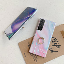 Load image into Gallery viewer, Laser Marble Pattern Ring Holder Protective Cover For Samsung S23 S22 S21 S20 Note20 Ultra Plus