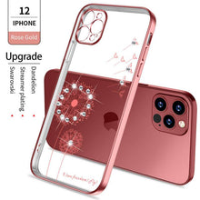Load image into Gallery viewer, 2021 Dandelion Diamonds Electroplating Case For iPhone 12 Pro Max Mini 11 XS XR 7 8 Plus SE 2020 Cover