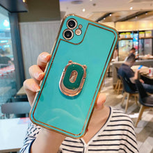 Load image into Gallery viewer, Plating Clear Candy Color Phone Case with Ring Holder for iPhone 11 12 Pro Max XS Max XR X 8 7 Plus - VooChoice
