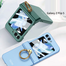 Load image into Gallery viewer, Electroplated hinge all-inclusive Case with Ring Front Screen Tempered Glass Protective Film For Samsung Galaxy Z Flip5 - mycasety2023 Mycasety