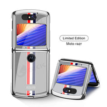 Load image into Gallery viewer, Luxury Plating Fold Case Plexiglass Pattern Shockproof Edge Cover For Motorola Moto Razr 5G