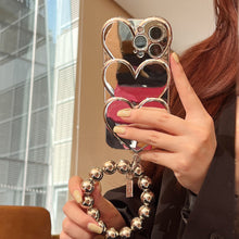 Load image into Gallery viewer, Silver Plated Chain Heart iPhone Case - mycasety2023 Mycasety