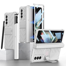 Load image into Gallery viewer, Magnetic Armor All-included Slide Pen Case With Back Screen Glass Hinge Holder Phone Cover For Samsung Galaxy Z Fold3 Fold4 5G