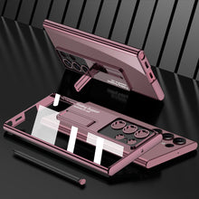 Load image into Gallery viewer, Magnetic Bracket Electroplated Soft Clear Phone Case For Samsung Galaxy S23 S22 Ultra Plus