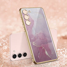 Load image into Gallery viewer, Luxury Plating Anti-knock Protection Tempered Glass Case For Samsung Galaxy S21 S22 S23 Plus Ultra