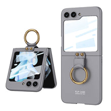 Load image into Gallery viewer, Premium Matte Ring Holder Phone Case With Back Screen Protector For Samsung Galaxy Z Flip5 Flip4 Flip3 - mycasety2023 Mycasety