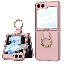 Load image into Gallery viewer, Original Leather Back Screen Tempered Glass Hard Frame Cover For Samsung Galaxy Z Flip5 Flip4 Flip3 - mycasety2023 Mycasety