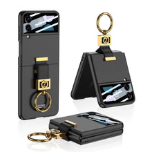 Load image into Gallery viewer, Luxury Z Ring Holder Phone Case With Back Screen Protector For Samsung Galaxy Z Flip5 Flip4 Flip3 - mycasety2023 Mycasety