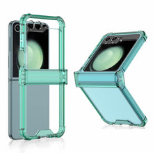 Load image into Gallery viewer, Soft Clear Ring Holder Hinge Airbag Protective Phone Case For Samsung Galaxy Z Flip5 Flip4 Flip3 - mycasety2023 Mycasety