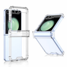 Load image into Gallery viewer, Soft Clear Ring Holder Hinge Airbag Protective Phone Case For Samsung Galaxy Z Flip5 Flip4 Flip3 - mycasety2023 Mycasety