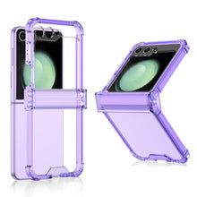 Load image into Gallery viewer, Soft Clear Ring Holder Hinge Airbag Protective Phone Case For Samsung Galaxy Z Flip5 Flip4 Flip3 - mycasety2023 Mycasety