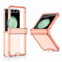 Load image into Gallery viewer, Soft Clear Ring Holder Hinge Airbag Protective Phone Case For Samsung Galaxy Z Flip5 Flip4 Flip3 - mycasety2023 Mycasety