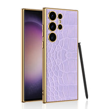 Load image into Gallery viewer, Luxury Leather Electroplated Protective Phone Case For Samsung Galaxy S24 S23 Ultra Plus