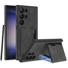 Load image into Gallery viewer, Frosted Leather Phone Case With Card Holder For Samsung Galaxy S24 Ultra Plus