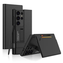 Load image into Gallery viewer, Leather All-inclusive Cover Card Holder Phone Case With Invisible Bracket For Samsung Galaxy S24 S23 Ultra Plus