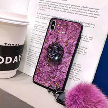 Load image into Gallery viewer, Hair Ball Airbag Bracket Diamond iPhone Case