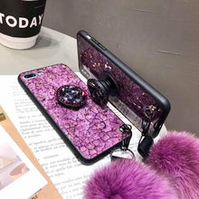 Load image into Gallery viewer, Hair Ball Airbag Bracket Diamond iPhone Case